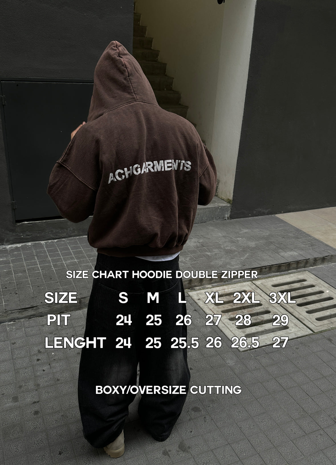 Hoodie zipper & Tee brown Lips