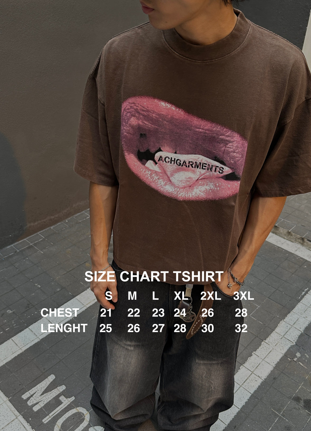 Hoodie zipper & Tee brown Lips