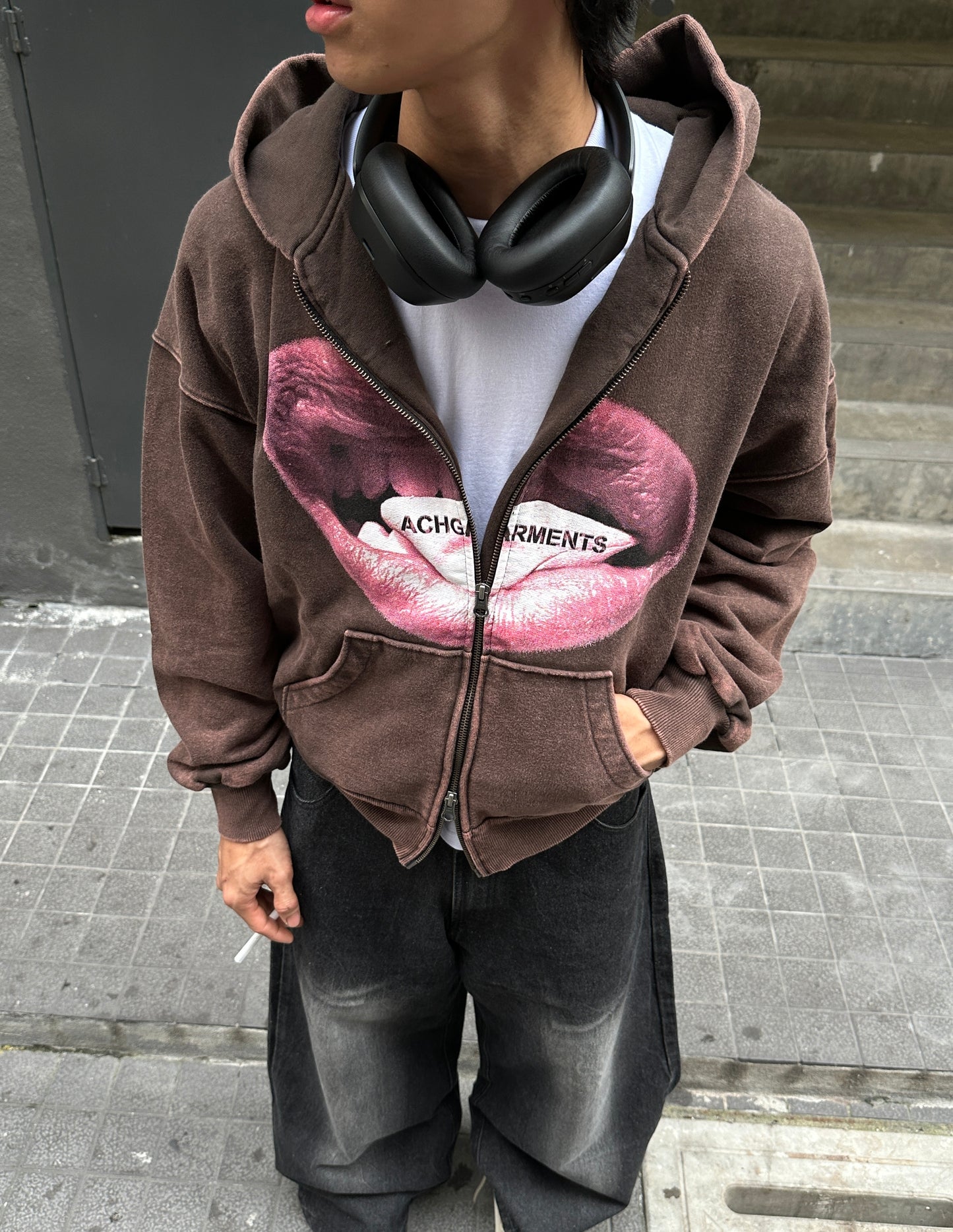 HOODIE DOUBLE ZIPPER LIPS