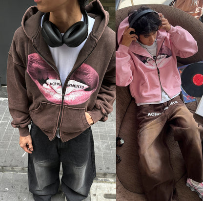 HOODIE DOUBLE ZIPPER LIPS